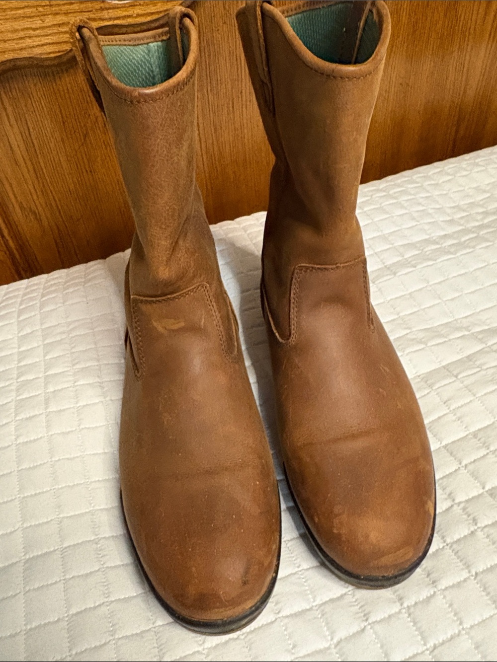 Wolverine Men's Brown Leather Pull-On Work Boots size 13EW